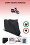 Black Rear Bag Compatible Yuki Yk100-2H Compatible Motorcycle Tarpaulin Motor Cover