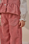 Heart Pocket Detailed Corduroy 3-Piece Girls' Top and Bottom Set - 4
