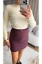 Women's Zippered Shorts Skirt with Thin Belt Detail Plum - 2