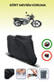 Black Rear Bag Compatible with Kanuni Bs 125 Compatible Motorcycle Tarpaulin Motor Cover