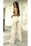Women's Beige Cargo No Back Pocket Super High Waist Loose Stretch Fabric Baggy Leg Denim Jeans Pants - 4
