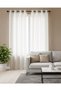 Ivory 2 Piece Textured Jacquard Curtain (Without Lining)
