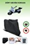 Black Rear Bag Compatible with King Motor Ares 125 Compatible Motorcycle Tarpaulin Motor Cover