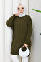 Women's Knitted Diamond Patterned Knitwear Tunic