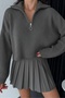 Oversize High Collar Half Zip Knitwear Sweater Aw25Kz0121 - 4