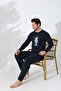 Men's Black Pajama Set Coffe Ayıcı Printed Soft Textured Premium Comfort Relaxed Fit - 4
