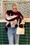 Crew Neck Diamond Pattern Knitwear Women's Sweater - 3