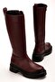 236-340 Burgundy Zippered Daily Women's Boots - 5