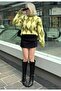 Crew Neck Fleece-Lined Diamond Patterned Knitwear Women's Sweater - 4