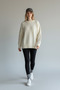 Women's Ecru Crew Neck Oversize Sweater - 4