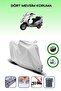 Gray Rear Bag and Lock Compatible Bisan Pacific 125 Compatible Motorcycle Tarpaulin