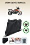 Black Rear Bag and Lock Compatible Ktm 790 Adventure Compatible Motorcycle Tarpaulin