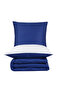 Satin 100% Cotton Single Duvet Cover Set Solid Color Royal - Cream - 4