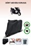 Black Rear Bag and Lock Compatible Kymco Grand Dink 150 Compatible Motorcycle Tarpaulin