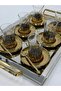 Luxury Gold Tray Tea Set - Modern Tea Set - Tray and 6 Cups - Saucer - Spoon - 170ml - 4