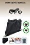 Black Rear Bag and Lock Compatible Mondial 125 Mg Deluxe Compatible Motorcycle Tarpaulin