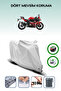 Gray Rear Bag and Lock Compatible Rks Srk125-R Compatible Motorcycle Tarpaulin