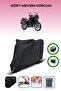 Black Rear Case and Lock Compatible Aprilia Caponord 1000 Etv Abs Compatible Motor Tarpaulin