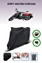 Black Rear Bag and Lock Compatible Honda C125 Super Cub Compatible Motorcycle Tarpaulin
