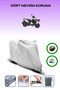 Gray Rear Bag and Lock Compatible Kymco Agility Carry 125I Compatible Motorcycle Tarpaulin