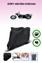 Black Tail Bag and Lock Compatible Kawasaki Vn 800 Classic Compatible Motor Tarpaulin