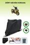 Black Rear Bag and Lock Compatible Yuki Yk150T-20 Compatible Motorcycle Tarpaulin