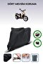 Black Rear Bag and Lock Compatible Dorado Arcon 150 Compatible Motorcycle Tarpaulin
