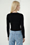 Women's Black Crew Neck Buttoned Knitted Blouse – Stylish and Comfortable - 2