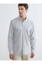 Beige Regular Fit Plaid Gabardine Men's Shirt