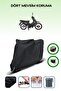 Black Rear Bag and Lock Compatible Honda Wing-Go Compatible Motorcycle Tarpaulin