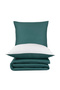 Satin 100% Cotton Single Duvet Cover Set Solid Color Petrol - Cream - 4