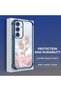 Samsung Galaxy S24 Compatible Romantic Pink Rose Transparent Silicone Protective Case - 3