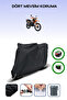 Black Rear Bag and Lock Compatible Rks Nr200 Compatible Motorcycle Tarpaulin