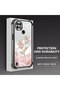 Realme C21 Compatible Romantic Pink Rose Transparent Silicone Protective Case - 3