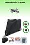 Black Rear Bag and Lock Compatible Yuki Yıldız 100 Compatible Motorcycle Tarpaulin