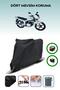 Black Rear Bag and Lock Compatible Bisan Sunway Fks 125 Compatible Motorcycle Tarpaulin
