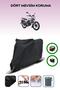Black Rear Bag and Lock Compatible Rks Rk300-S Compatible Motorcycle Tarpaulin