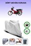 Gray Rear Bag and Lock Compatible Mondial 100 Hyena Compatible Motorcycle Tarpaulin