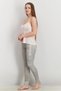 Women 2Pc Set Graphic Sleeveless Pajama, Pink Dogwood and Heather Grey - 3