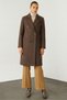 Modailgi Mono Collar Fleto Pocketed Double-Breasted Cashmere Coat Brown - 3