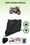 Black Tail Bag and Lock Compatible Aprilia Rsv4 Rf Compatible Motor Tarpaulin