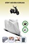 Gray Rear Bag and Lock Compatible Bajaj Chetak Compatible Motorcycle Tarpaulin