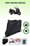 Black Tail Bag and Lock Compatible Honda Fjs 400 Silverwing Compatible Motorcycle Tarpaulin