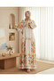 2423 Authentic Patterned Hijab Dress - B. Orange