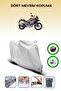 Gray Rear Bag and Lock Compatible Jawa Rvm 500 Adventure Compatible Motorcycle Tarpaulin