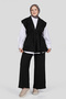 6054 - Stylish Comfortable Thick Belted Vest Pants Women's Set