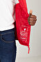 Red Inflatable Windproof Portable Warm Fiber Ultra-Light Vest with Bag - 4