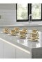 6-Piece Footed Coffee Cup Set – 90 ml Gold White & Gold Black Options