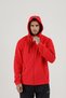 Sportswear Full Length Zippered Men's Hooded Tracksuit Set Red - 4