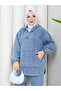 Women's Pants Two-Piece Kangaroo Pocketed Loose Denim Set - 5